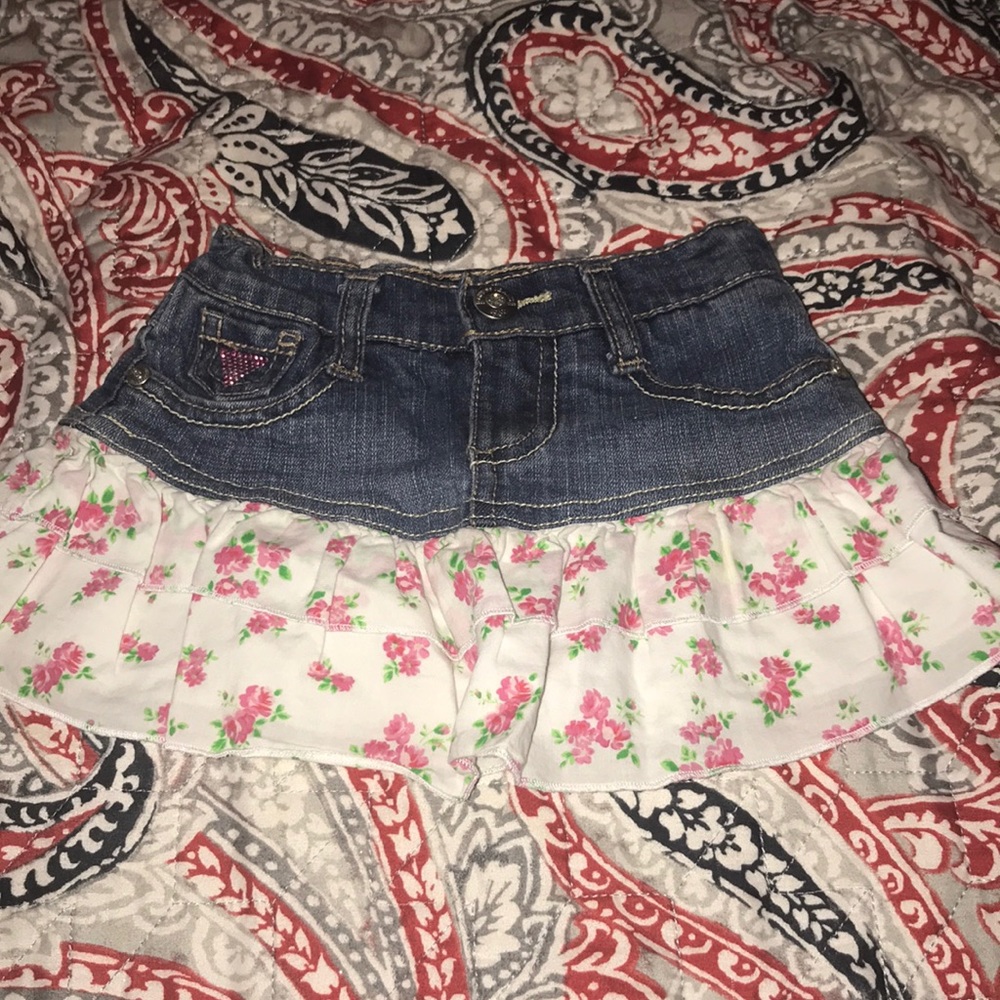 Guess Denim with Ruffle Mini Skort Girls sz 4